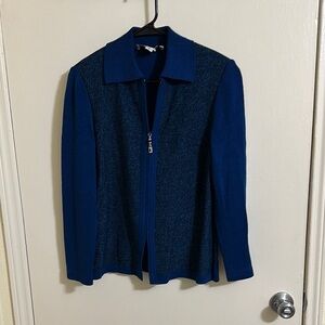 Vintage St. John Collection Two Toned Sapphire Zip Jacket